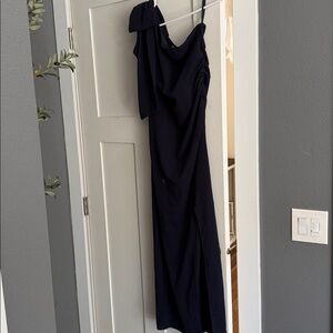 Elegant navy One-Shoulder Dress